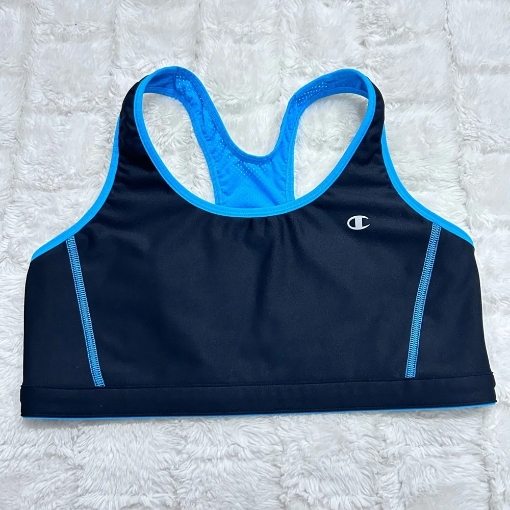 Champion Women's‎ Blue & Black Sports Bra Size L - Picture 2 of 7